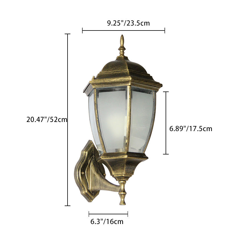 Hexagonal Cage Aluminum Frosted Outdoor Light