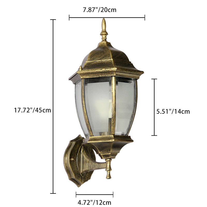 Hexagonal Cage Aluminum Frosted Outdoor Light