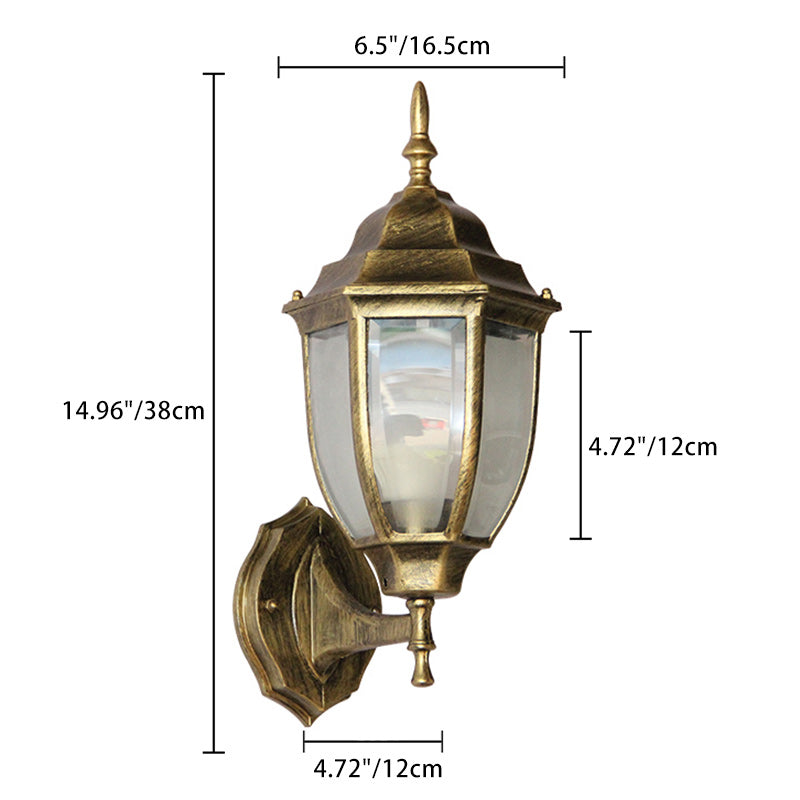 Hexagonal Cage Aluminum Frosted Outdoor Light
