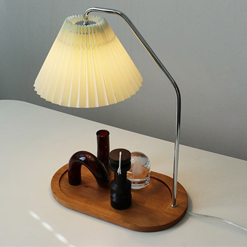 Umbrella Round Pleated Fabric Table Lamp