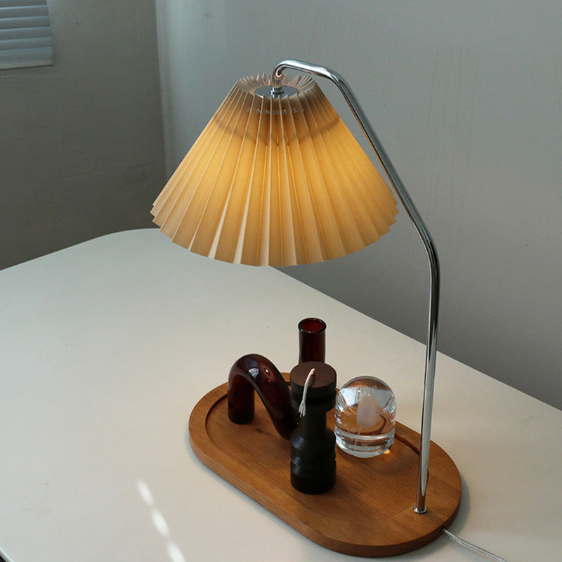 Umbrella Round Pleated Fabric Table Lamp