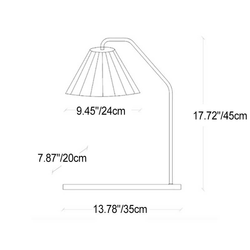 Umbrella Round Pleated Fabric Table Lamp