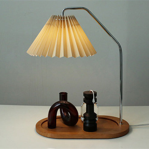Umbrella Round Pleated Fabric Table Lamp