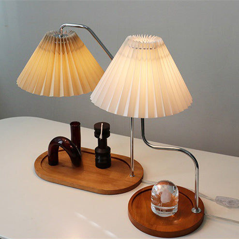 Umbrella Round Pleated Fabric Table Lamp