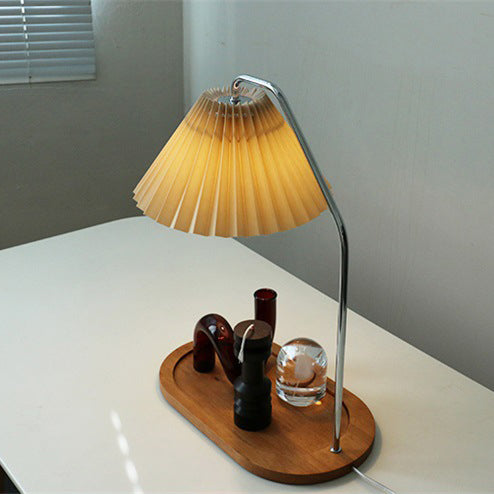 Umbrella Round Pleated Fabric Table Lamp