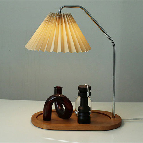 Umbrella Round Pleated Fabric Table Lamp
