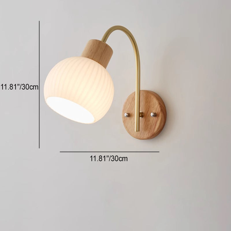 Ball Stripe Acrylic Wood Wall Lamp
