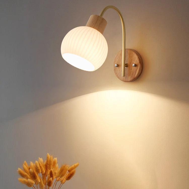 Ball Stripe Acrylic Wood Wall Lamp