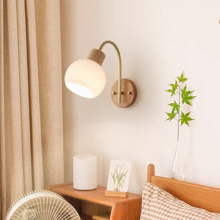 Ball Stripe Acrylic Wood Wall Lamp