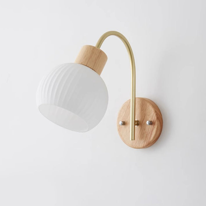 Ball Stripe Acrylic Wood Wall Lamp