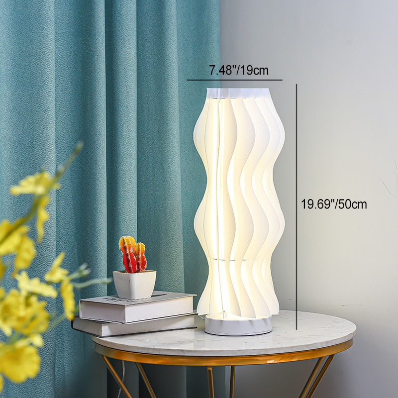 Decorative Pleated Hula Wave Table Lamp