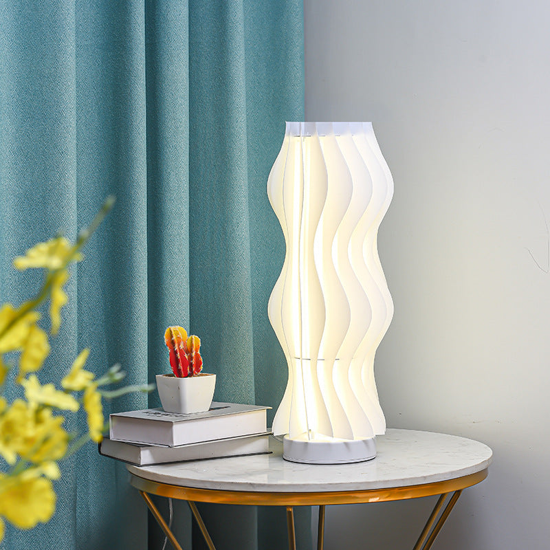 Decorative Pleated Hula Wave Table Lamp