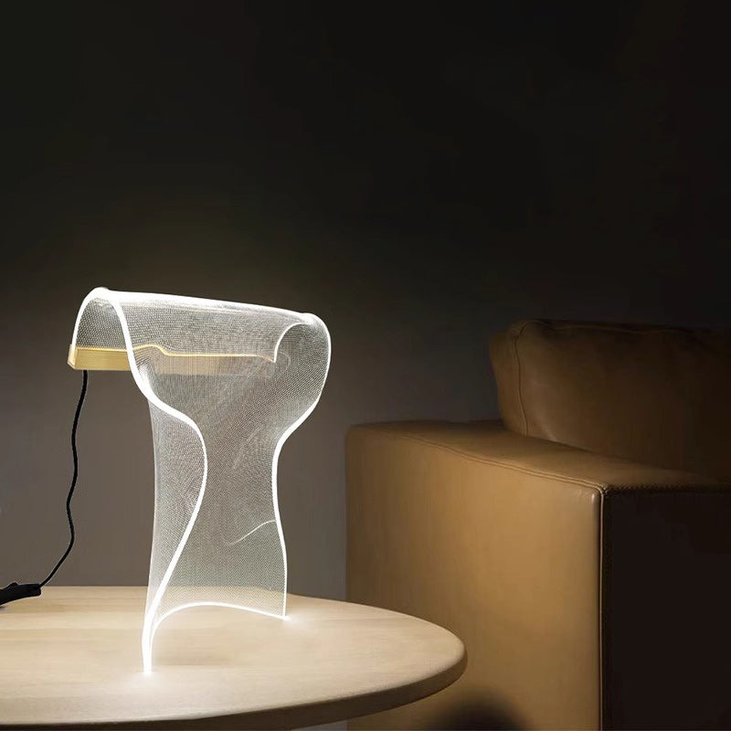 Irregular Transparent Aluminum Acrylic Table Lamp