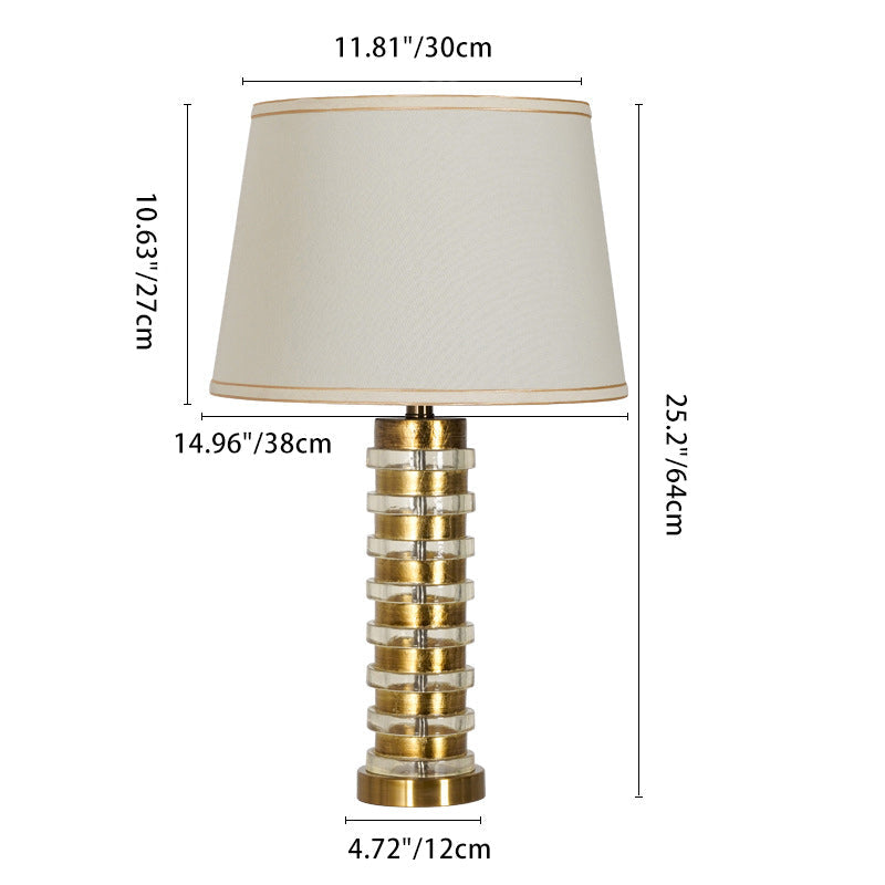 Stacked Column Shape Hardware Table Lamp