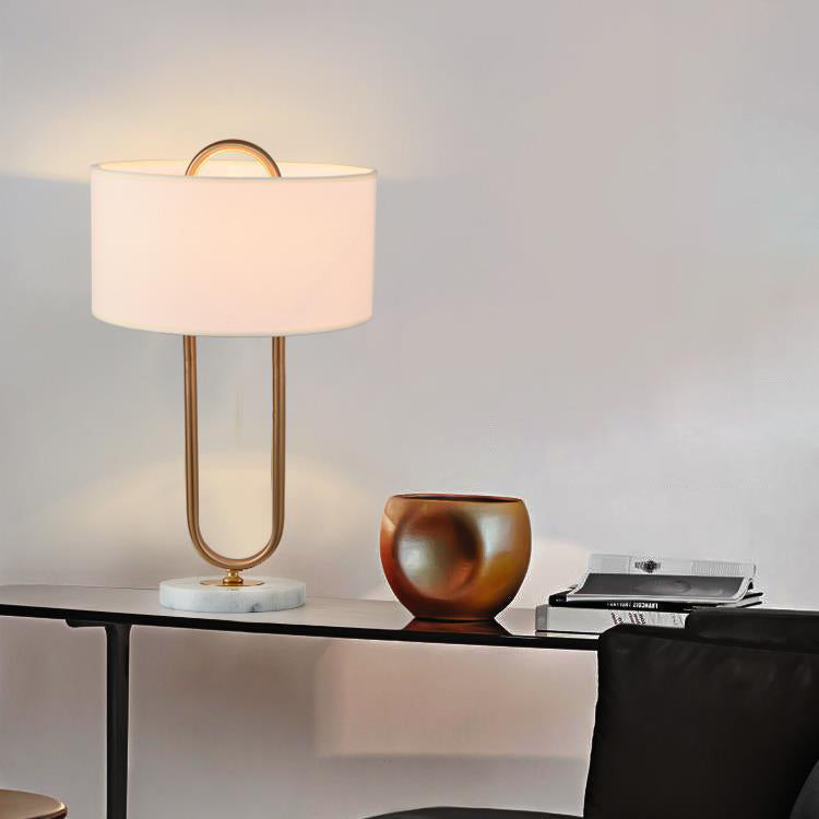 Paper Clip Oval Marble Table Lamp