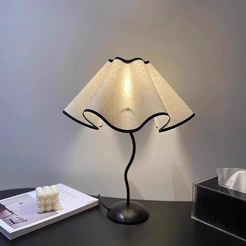 Wave Iron Fabric Petal Table Lamp