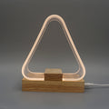 Rechargeable Wood Rectangle Triangle Table Lamp