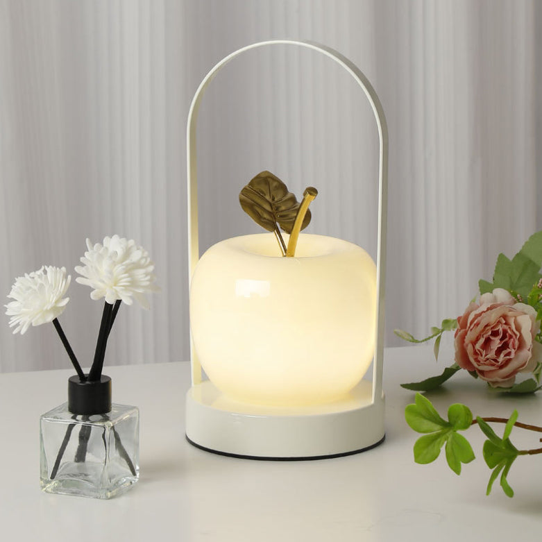 Portable Iron Glass Apple Table Lamp