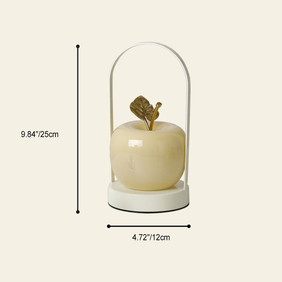 Portable Iron Glass Apple Table Lamp
