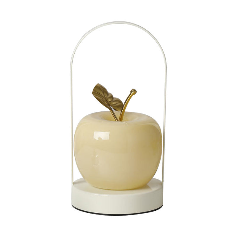 Portable Iron Glass Apple Table Lamp