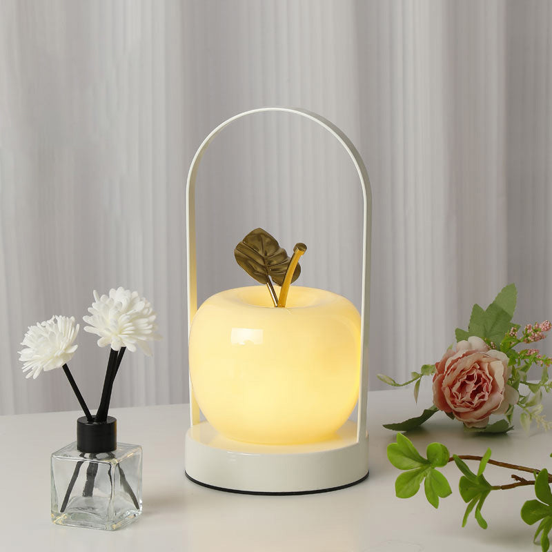 Portable Iron Glass Apple Table Lamp