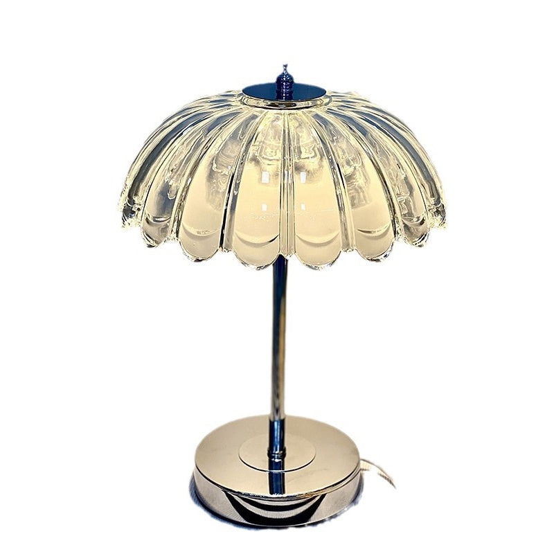 Transparent Glass Pumpkin Lampshade Table Lamp