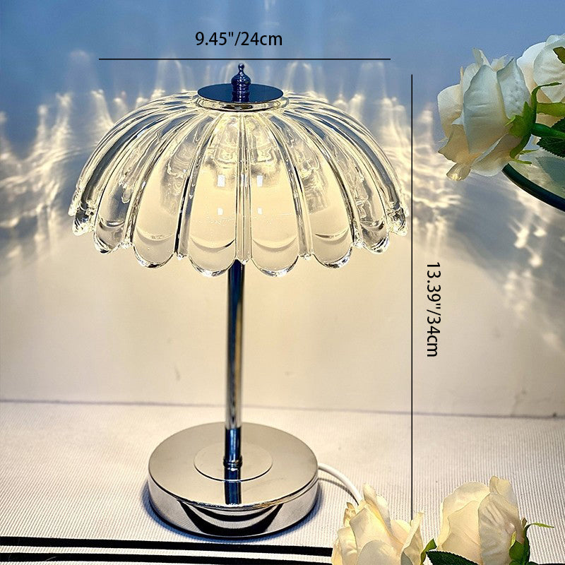 Transparent Glass Pumpkin Lampshade Table Lamp