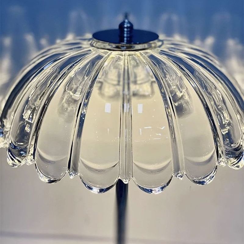 Transparent Glass Pumpkin Lampshade Table Lamp
