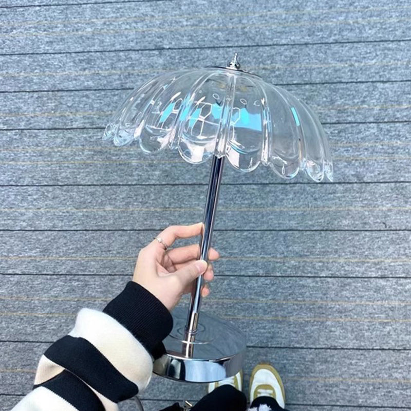 Transparent Glass Pumpkin Lampshade Table Lamp