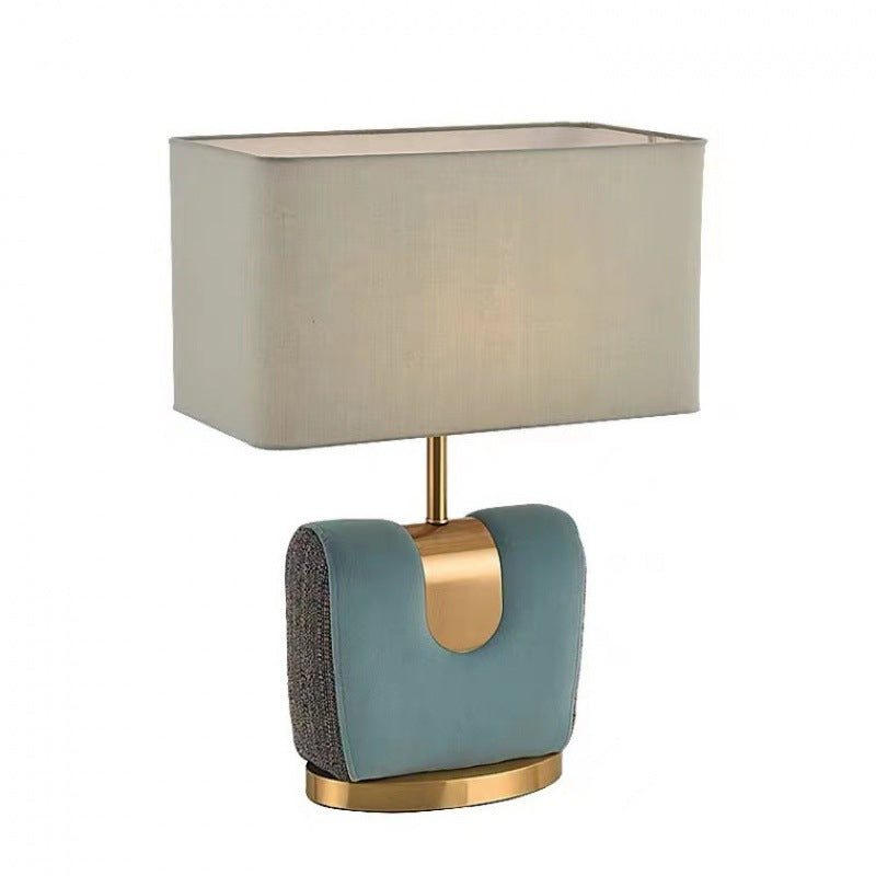 Rectangle Hardware Flannel Fabric Table Lamp