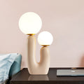 Resin 2-Headed Globe Glass Table Lamp