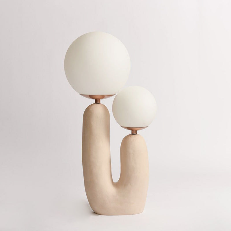 Resin 2-Headed Globe Glass Table Lamp