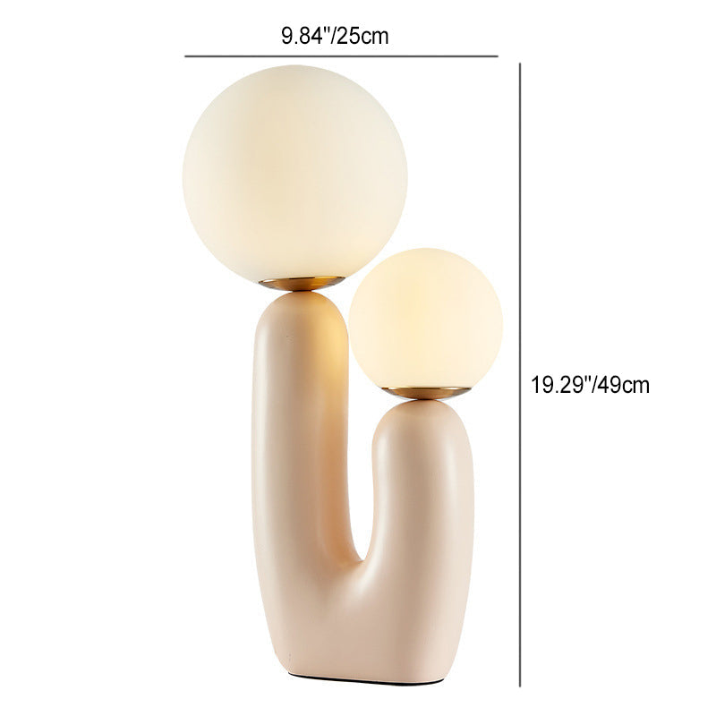 Resin 2-Headed Globe Glass Table Lamp