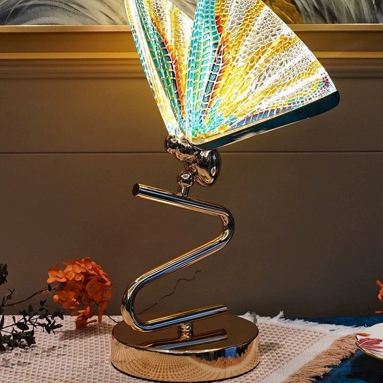 Colorful Butterfly Zinc Alloy Table Lamp
