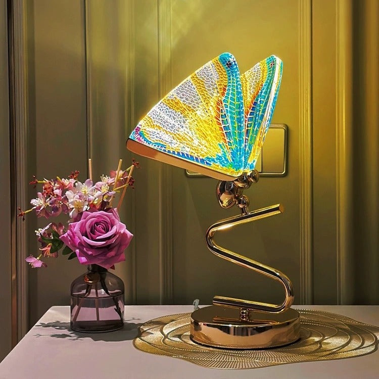 Colorful Butterfly Zinc Alloy Table Lamp