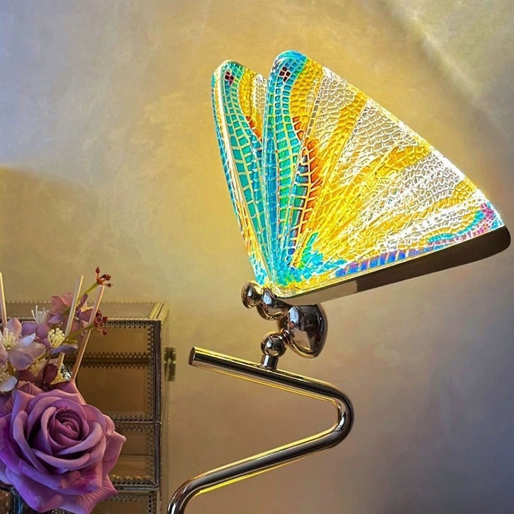 Colorful Butterfly Zinc Alloy Table Lamp