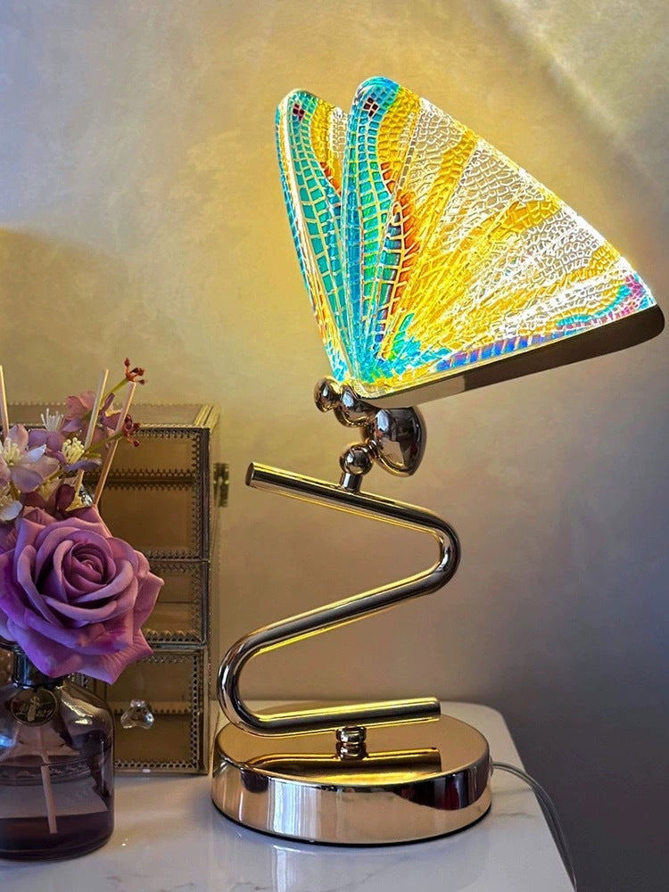 Colorful Butterfly Zinc Alloy Table Lamp