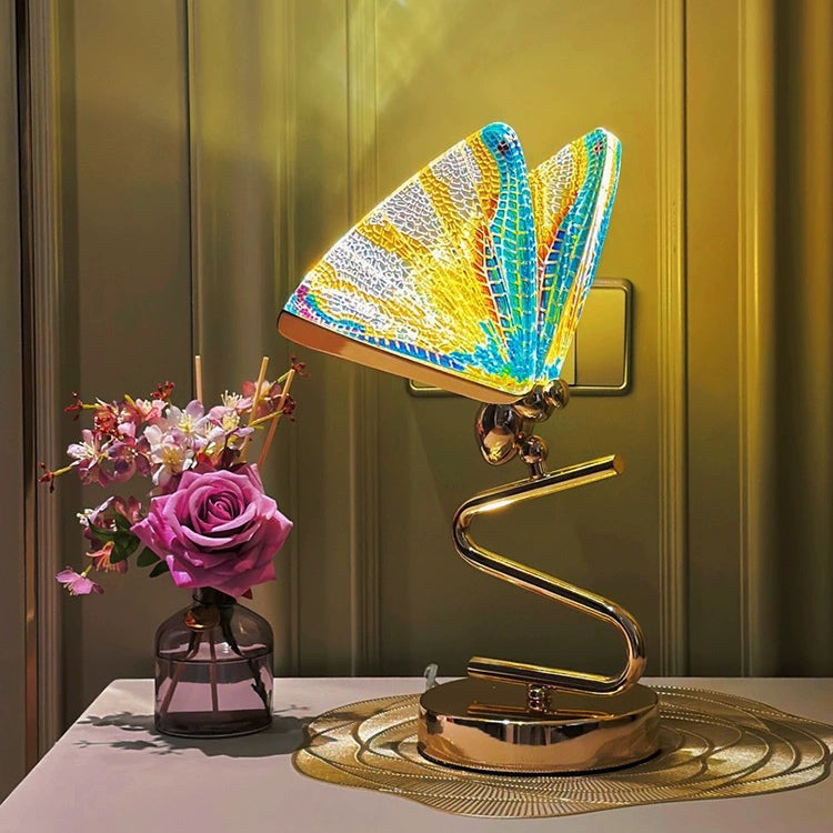 Colorful Butterfly Zinc Alloy Table Lamp