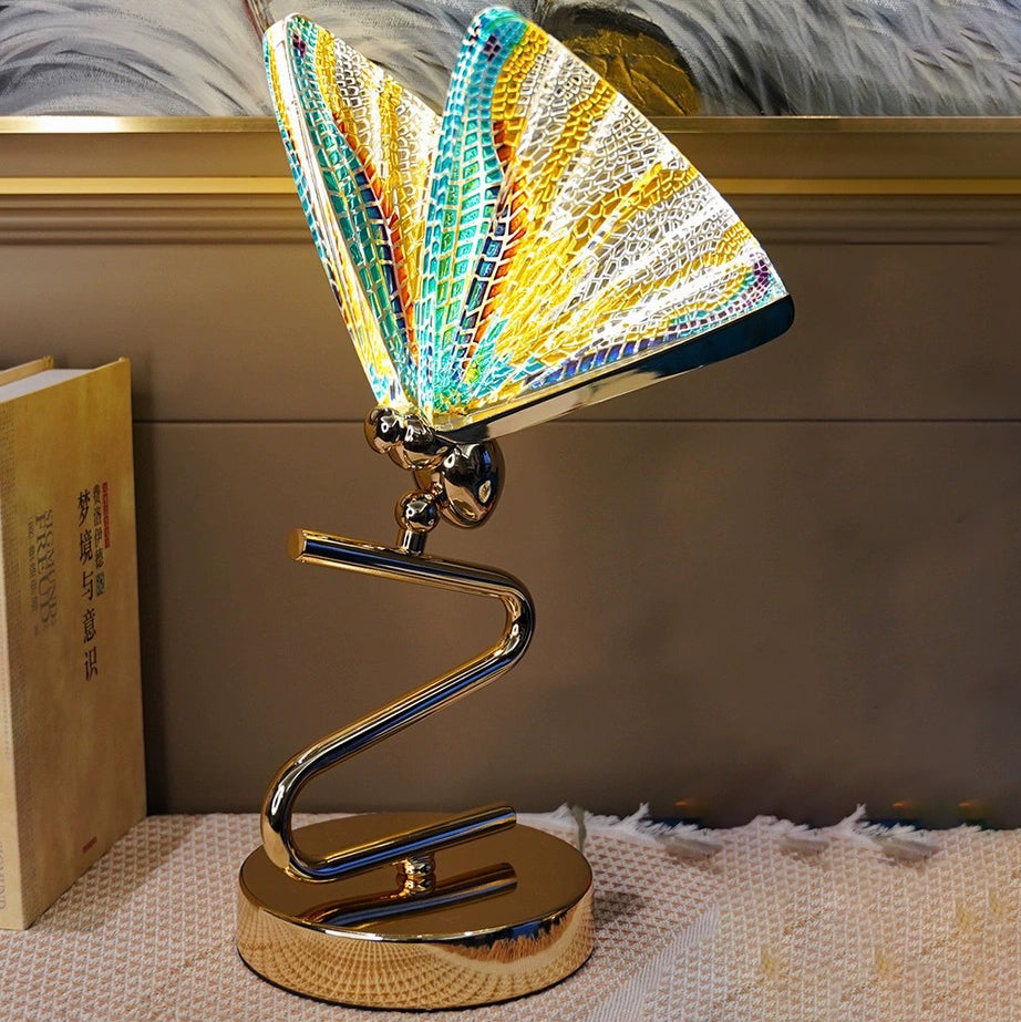 Colorful Butterfly Zinc Alloy Table Lamp