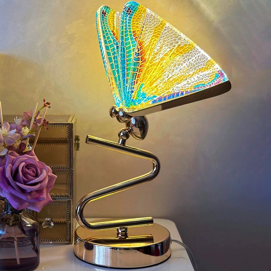 Colorful Butterfly Zinc Alloy Table Lamp