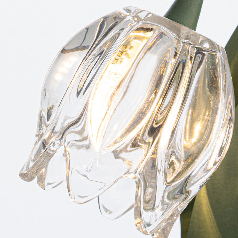 Tulip Flower Iron Glass Table Lamp