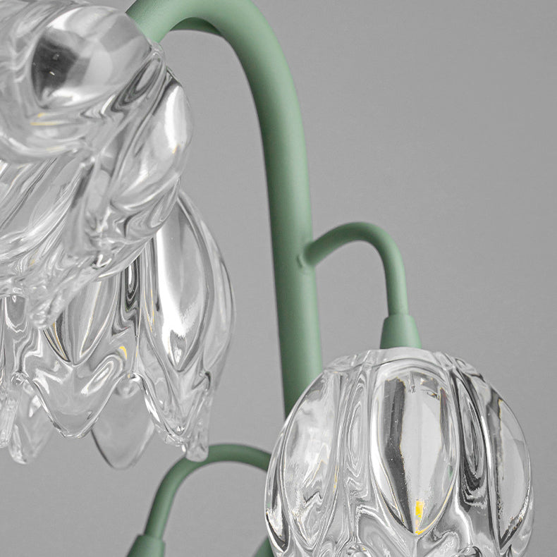 Tulip Flower Iron Glass Table Lamp