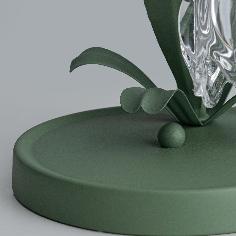 Tulip Flower Iron Glass Table Lamp