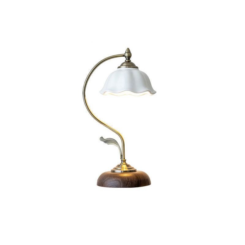 Dome Flower Iron Glass Table Lamp