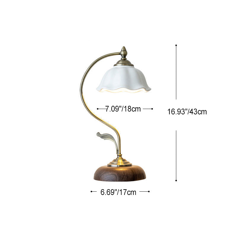 Dome Flower Iron Glass Table Lamp