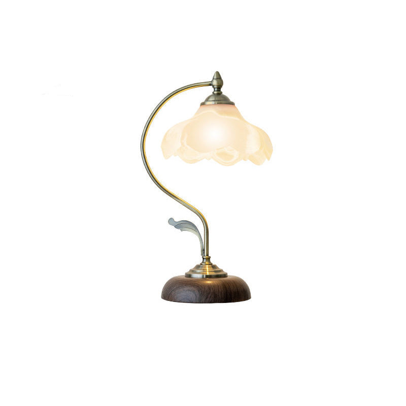 Dome Flower Iron Glass Table Lamp