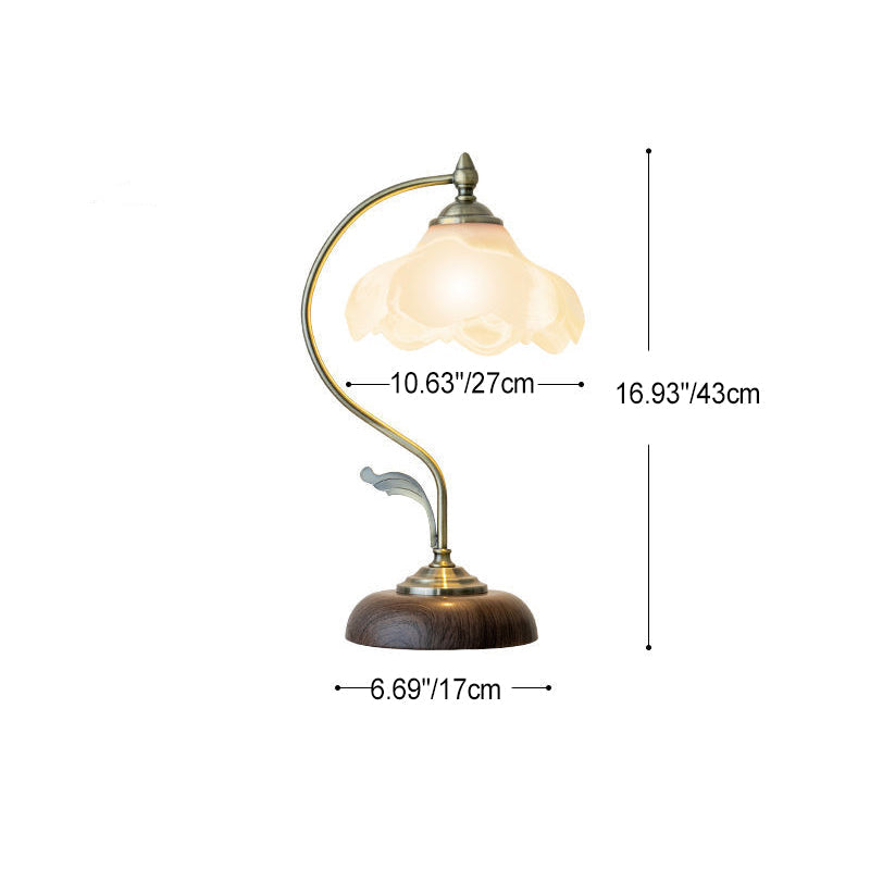 Dome Flower Iron Glass Table Lamp