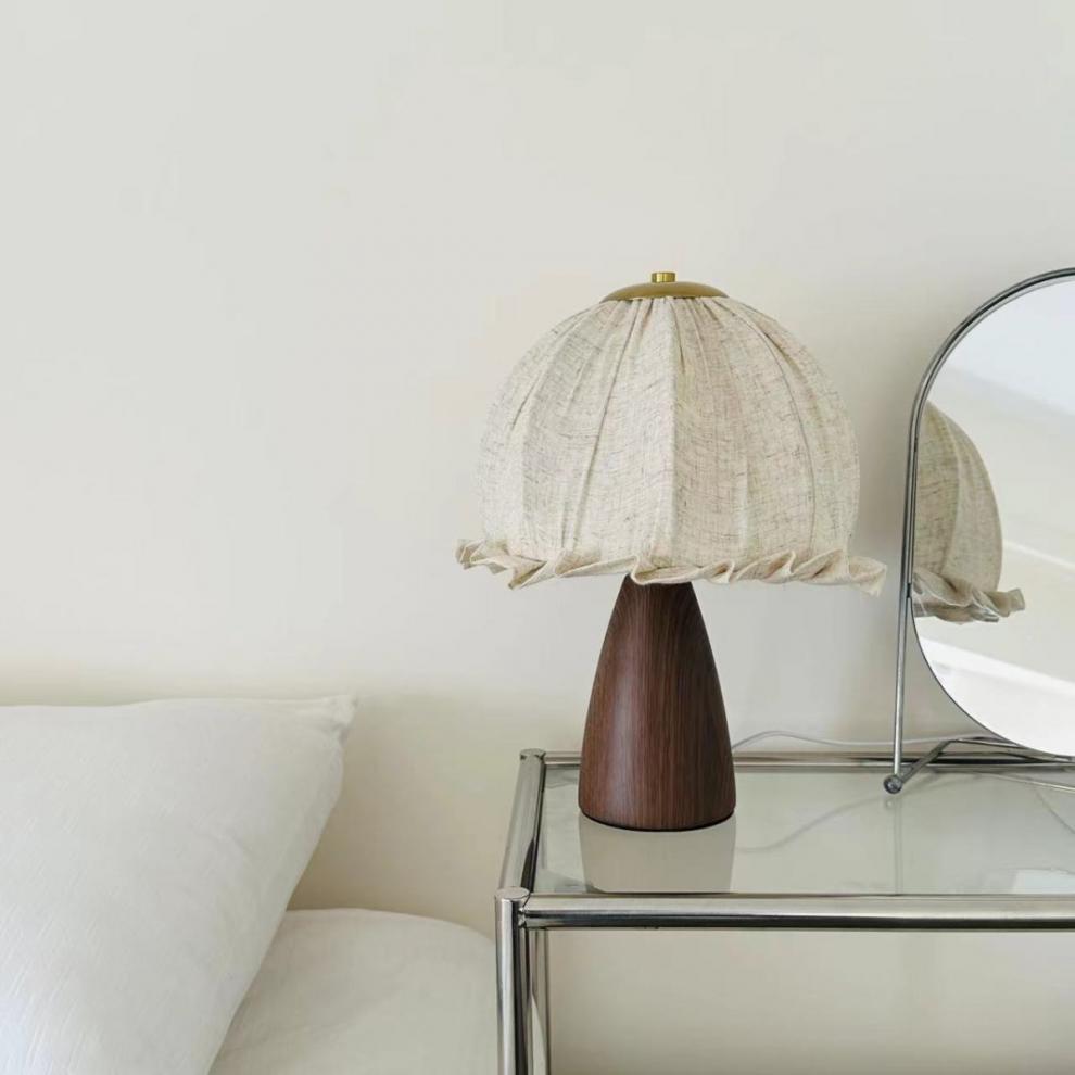 Ceramic Handmade Linen Flower Table Lamp