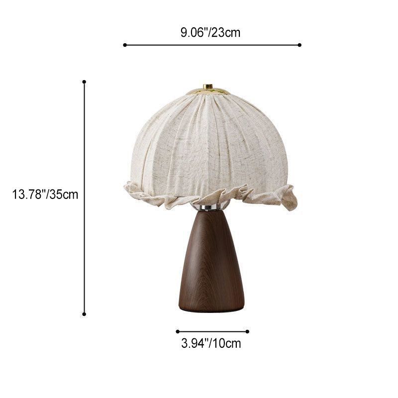 Ceramic Handmade Linen Flower Table Lamp