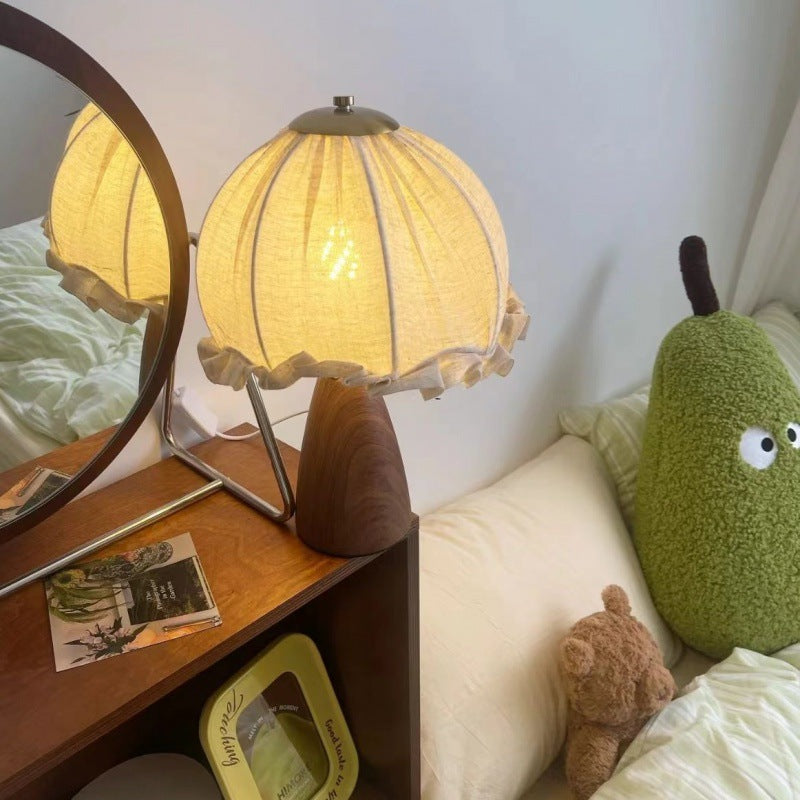 Ceramic Handmade Linen Flower Table Lamp